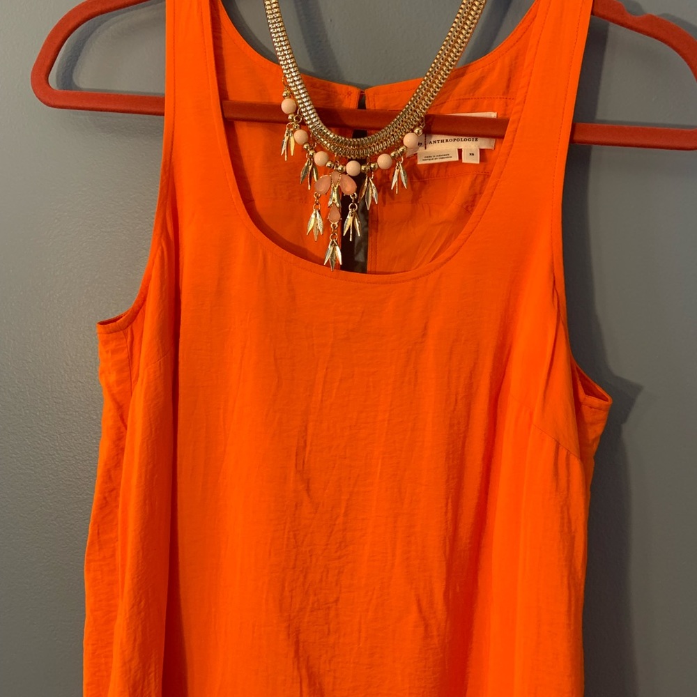 Anthropologie, Sun dress, VIBRANT fun orange